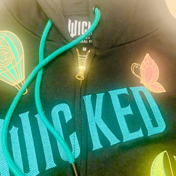 Wicked Black Hoodie with Teal and Pink Accents! LIMITED EDITION! - Picture 3 of 3
